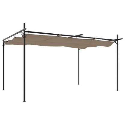 Pergola con Tetto Retrattile Tortora 395x292x230 cm | homemem39