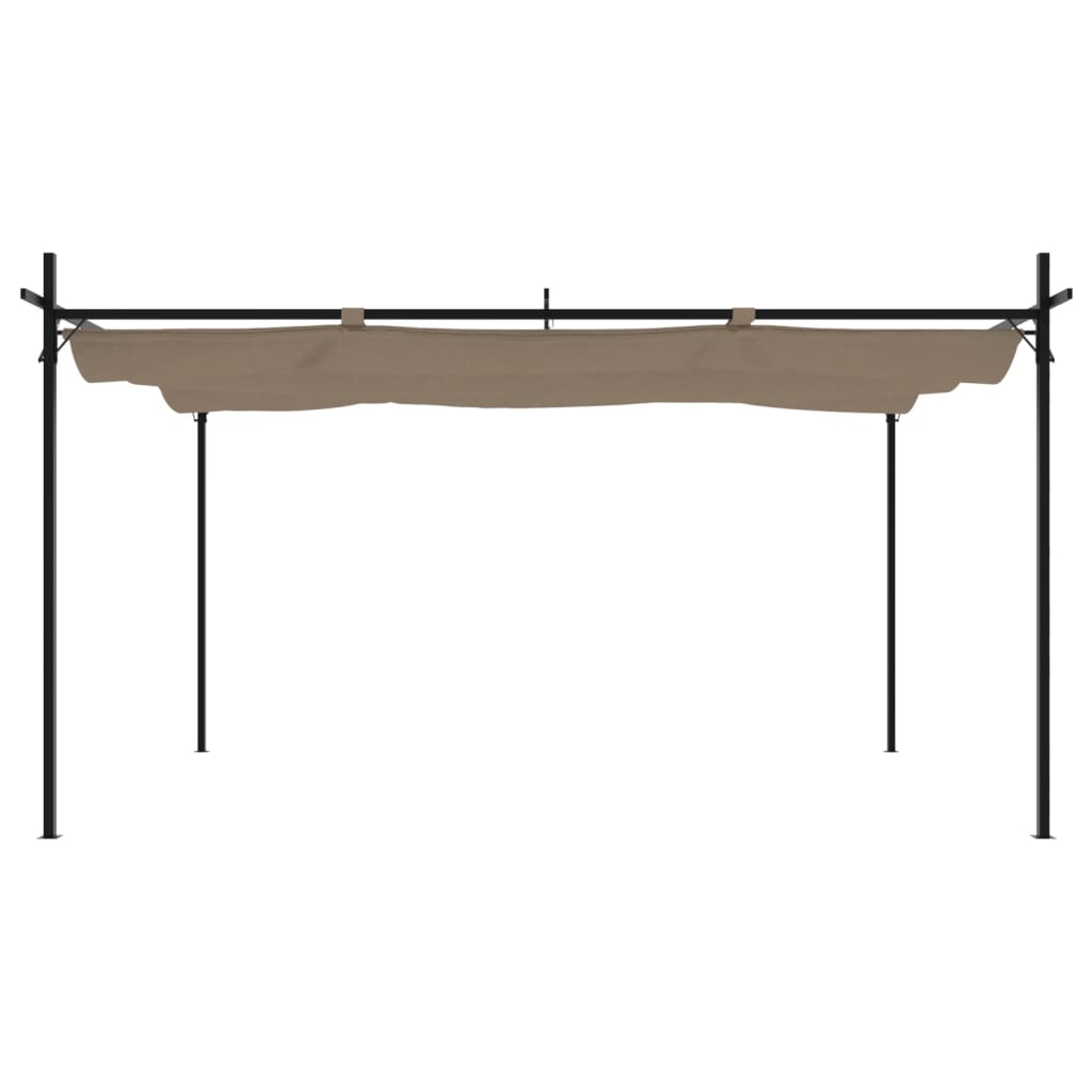 Pergola con Tetto Retrattile Tortora 395x292x230 cm | homemem39