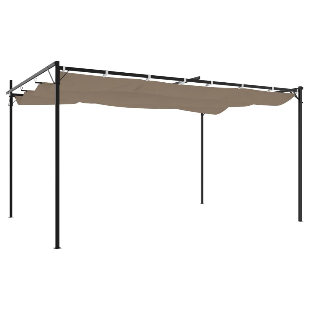 Pergola con Tetto Retrattile Tortora 395x292x230 cm | homemem39