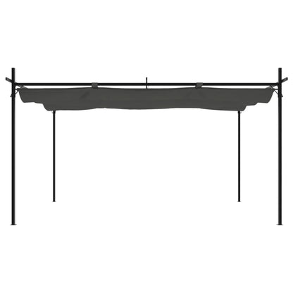 Pergola con Tetto Retrattile Antracite 395x292x230 cm