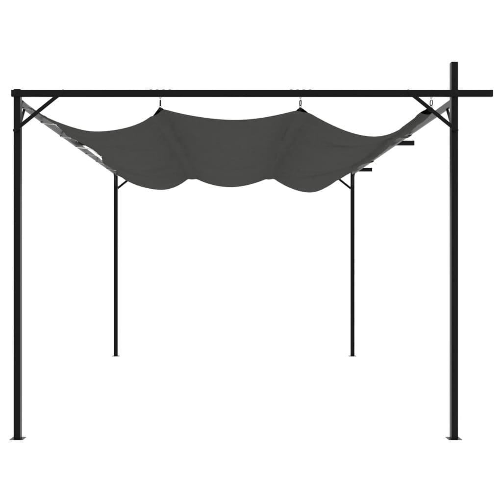 Pergola con Tetto Retrattile Antracite 395x292x230 cm