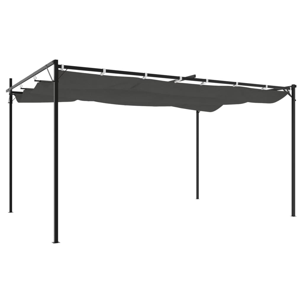 Pergola con Tetto Retrattile Antracite 395x292x230 cm | homemem39