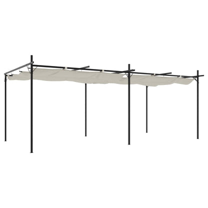 Pergola con Tetto Retrattile Crema 589x292x230 cm | homemem39