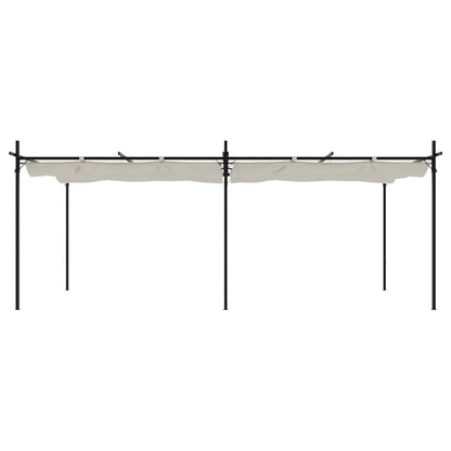 Pergola con Tetto Retrattile Crema 589x292x230 cm | homemem39