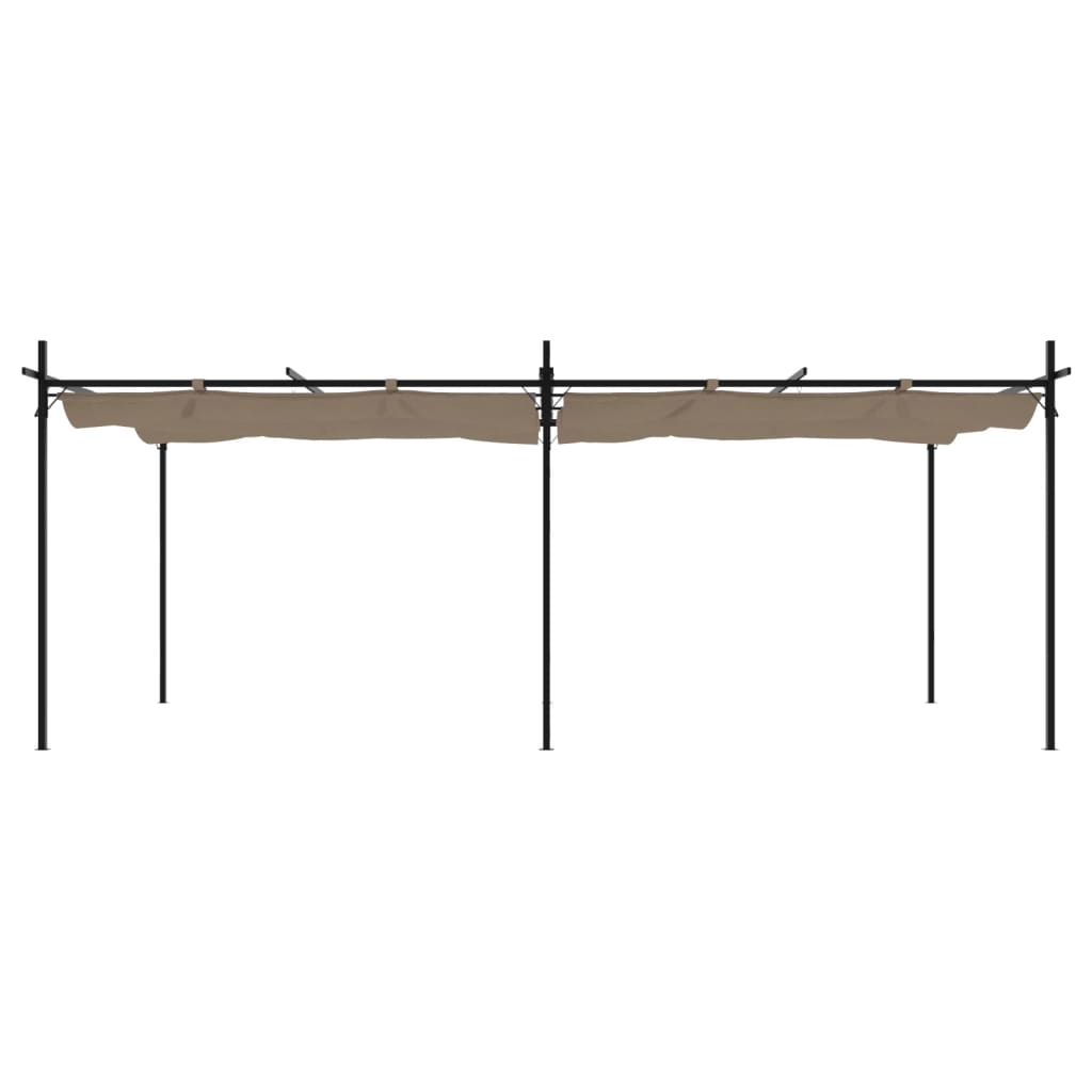 Pergola con Tetto Retrattile Tortora 589x292x230 cm | homemem39