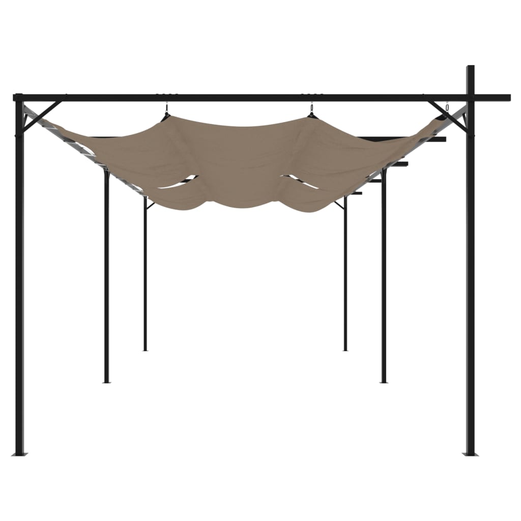 Pergola con Tetto Retrattile Tortora 589x292x230 cm