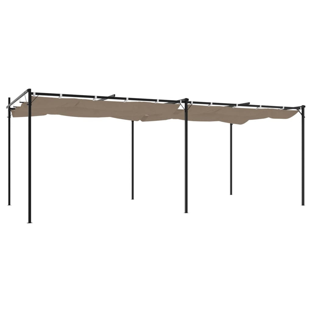 Pergola con Tetto Retrattile Tortora 589x292x230 cm | homemem39