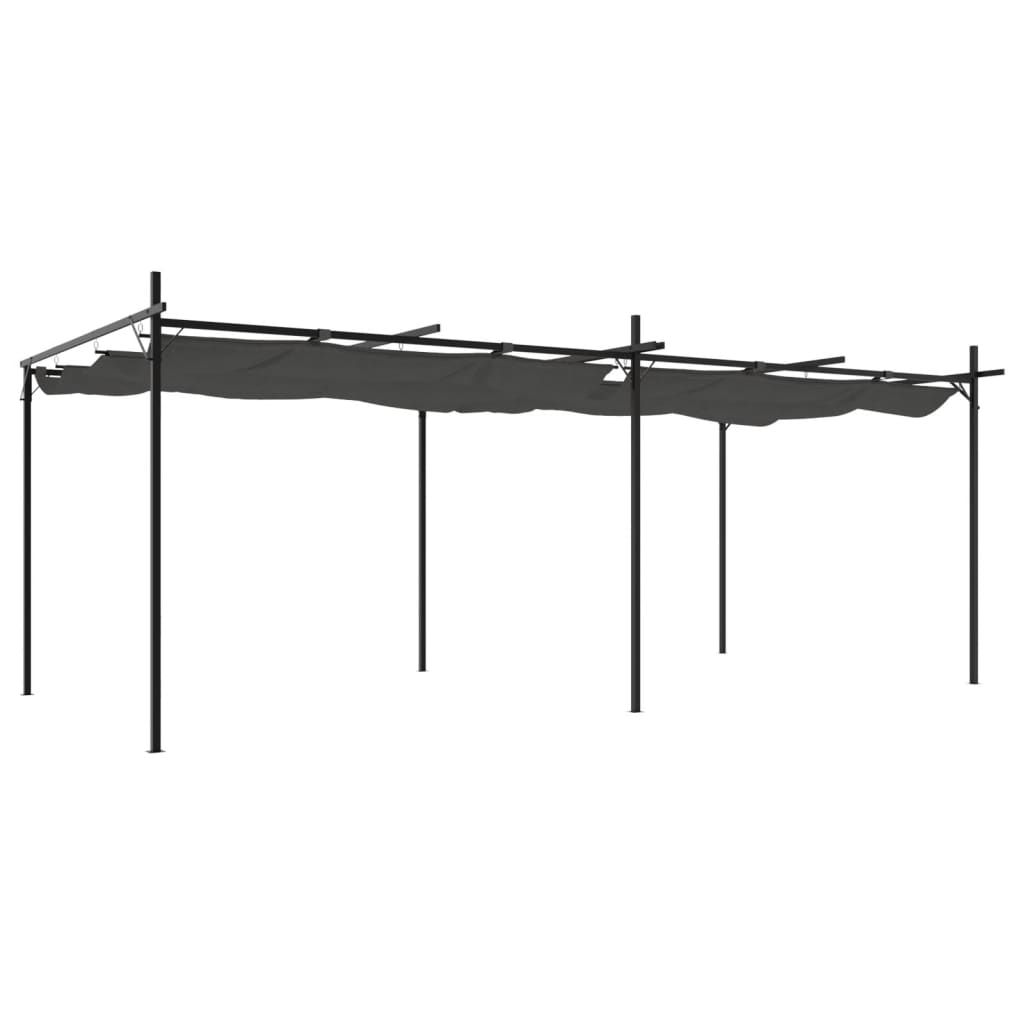 Pergola con Tetto Retrattile Antracite 589x292x230 cm | homemem39