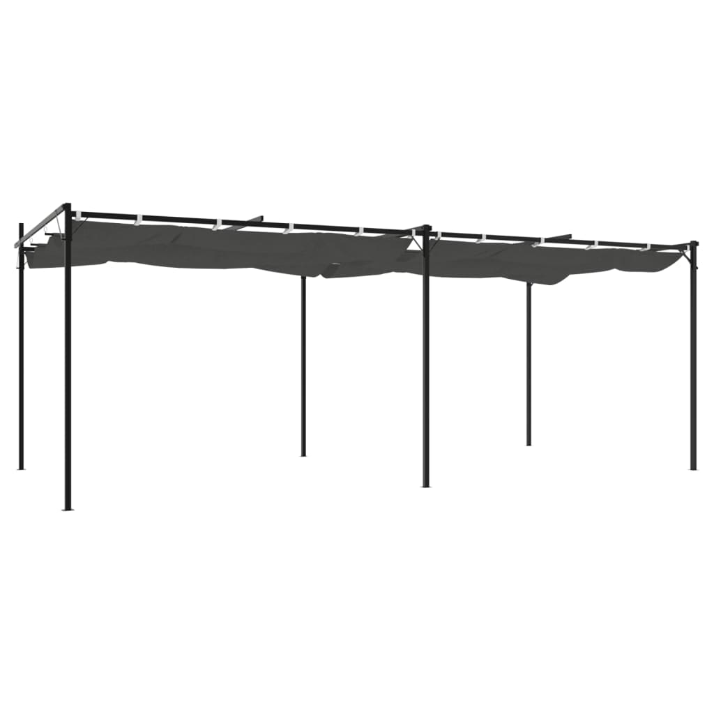 Pergola con Tetto Retrattile Antracite 589x292x230 cm | homemem39