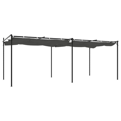 Pergola con Tetto Retrattile Antracite 589x292x230 cm | homemem39