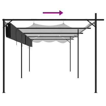 Pergola con Tetto Retrattile Antracite 589x292x230 cm | homemem39