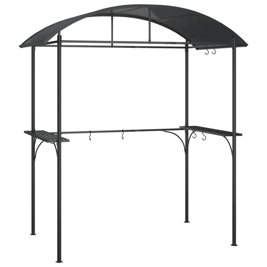 Gazebo Barbecue Ripiani Laterali Antracite 220x115x230 Acciaio | homemem39