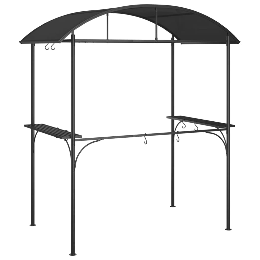 Gazebo Barbecue Ripiani Laterali Antracite 220x115x230 Acciaio | homemem39