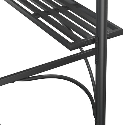 Gazebo Barbecue Ripiani Laterali Antracite 220x115x230 Acciaio | homemem39