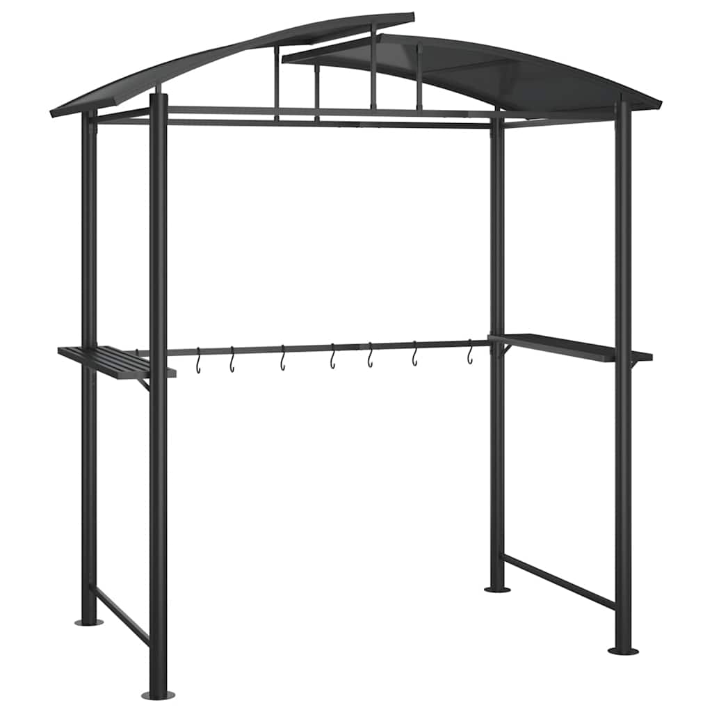 Gazebo Barbecue Ripiani Laterali Antracite 210x114x230 Acciaio | homemem39