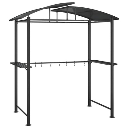 Gazebo Barbecue Ripiani Laterali Antracite 210x114x230 Acciaio | homemem39