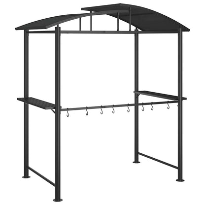 Gazebo Barbecue Ripiani Laterali Antracite 210x114x230 Acciaio | homemem39