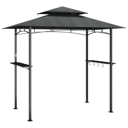Gazebo Barbecue Ripiani Laterali Antracite 240x150x243 Acciaio | homemem39