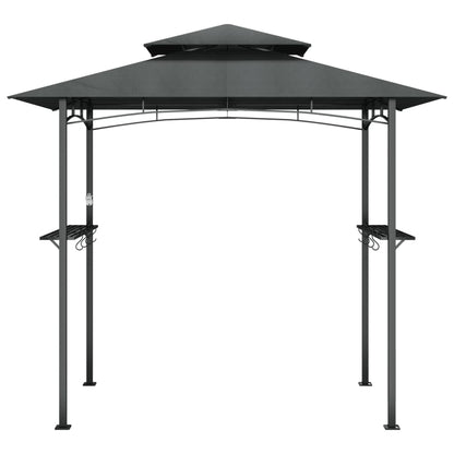 Gazebo Barbecue Ripiani Laterali Antracite 240x150x243 Acciaio | homemem39