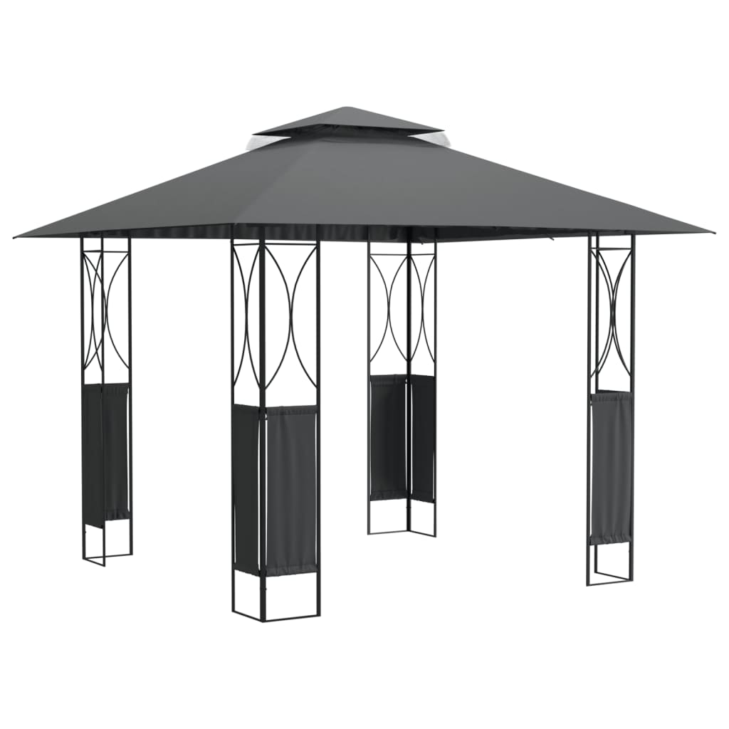 Gazebo con Tetto Antracite 300x300x270 cm Acciaio | homemem39