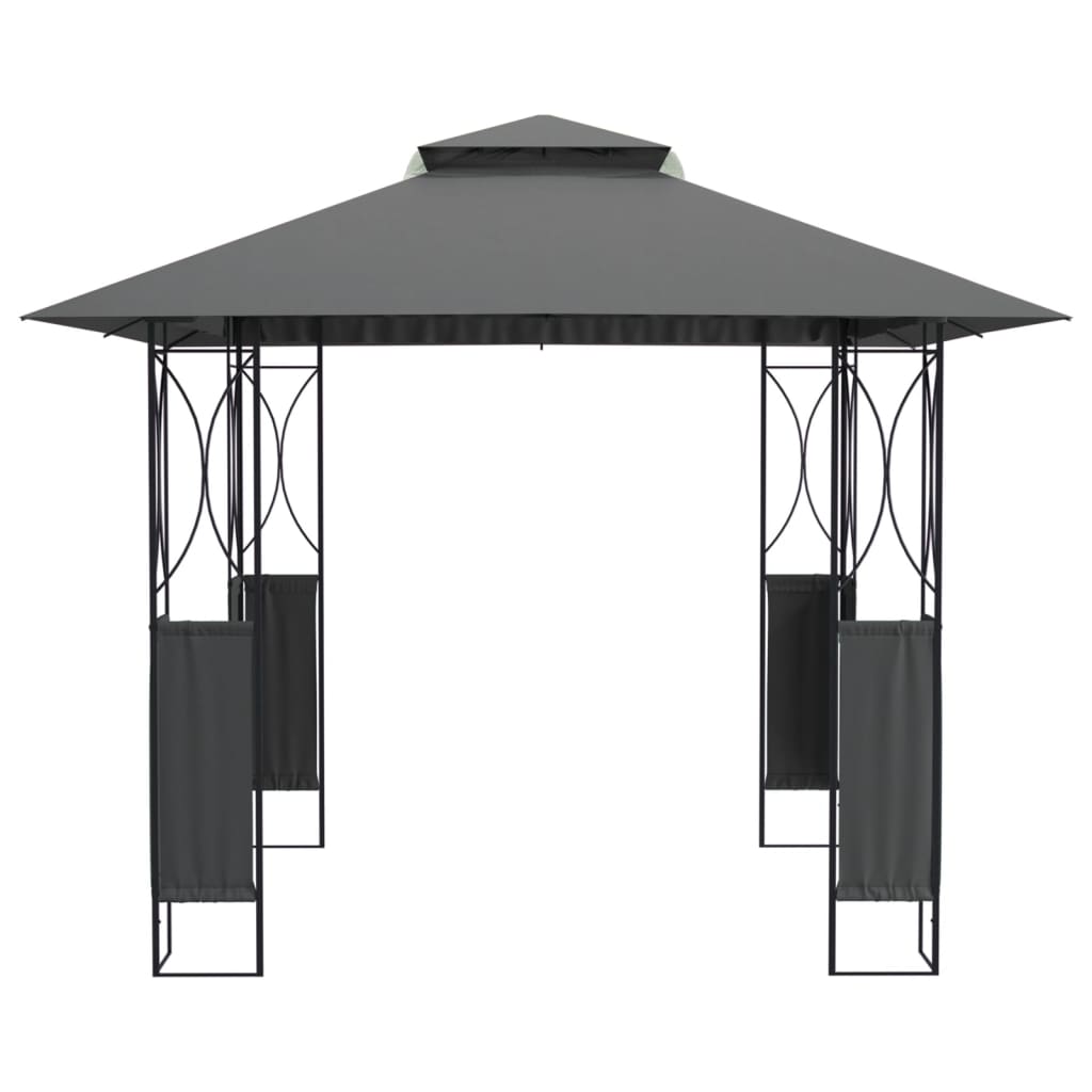 Gazebo con Tetto Antracite 300x300x270 cm Acciaio | homemem39
