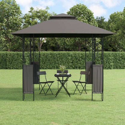 Gazebo con Tetto Antracite 300x300x270 cm Acciaio | homemem39