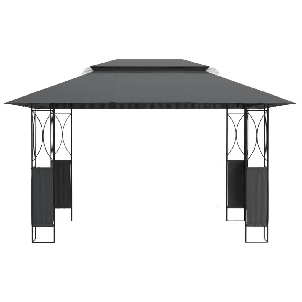 Gazebo con Tetto Antracite 400x300x270 cm Acciaio | homemem39