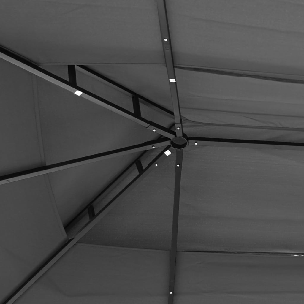 Gazebo con Tetto Antracite 400x300x270 cm Acciaio | homemem39