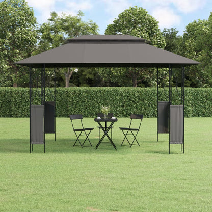 Gazebo con Tetto Antracite 400x300x270 cm Acciaio | homemem39