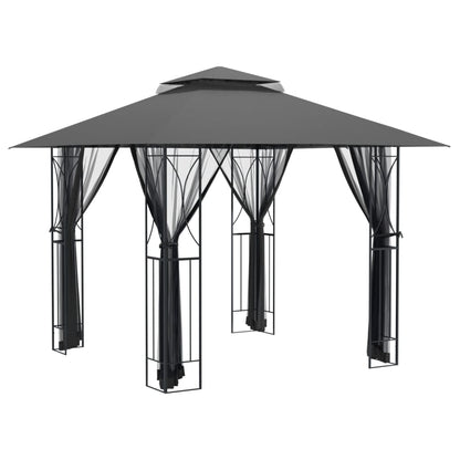 Gazebo con Pareti Laterali Antracite 300x300x270 cm Acciaio - homemem39