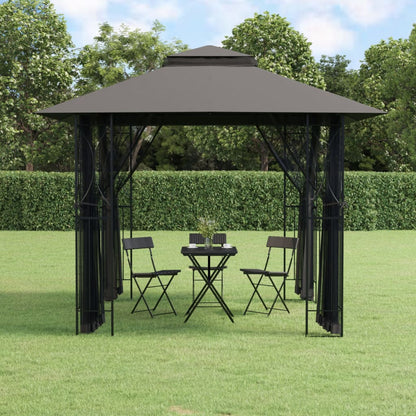 Gazebo con Pareti Laterali Antracite 300x300x270 cm Acciaio | homemem39