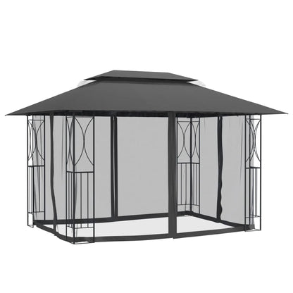 Gazebo con Pareti Laterali Antracite 400x300x270 cm Acciaio - homemem39