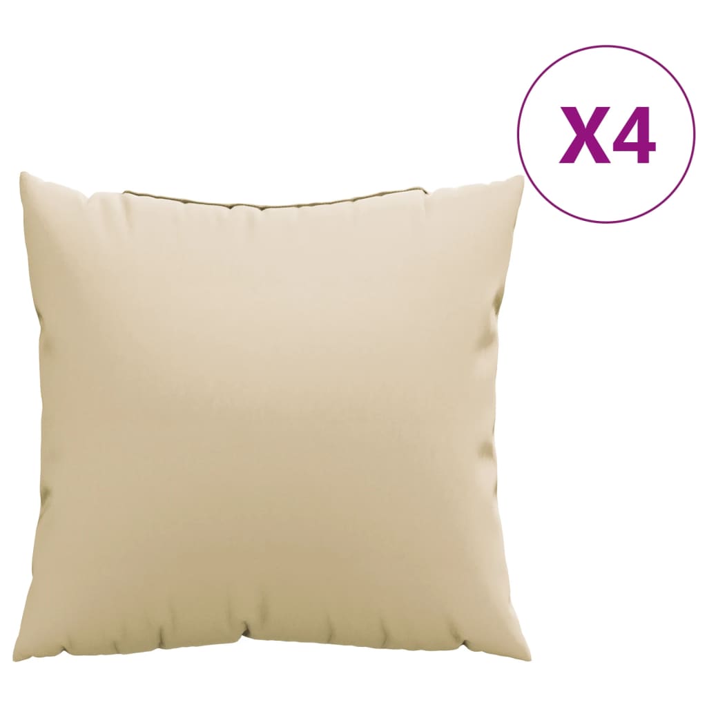 Cuscini per Divano 4 pz Beige 40x40 cm in Tessuto | homemem39