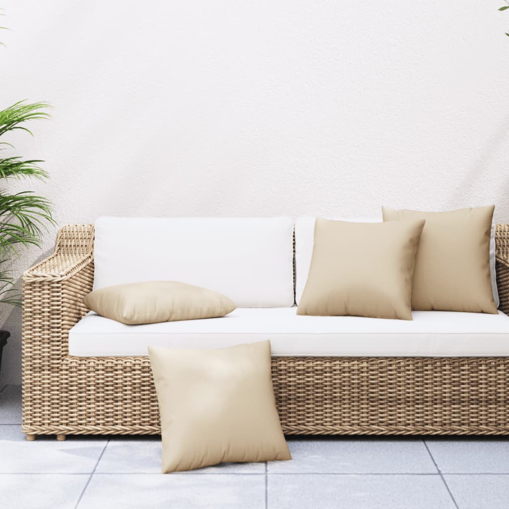 Cuscini per Divano 4 pz Beige 40x40 cm in Tessuto | homemem39