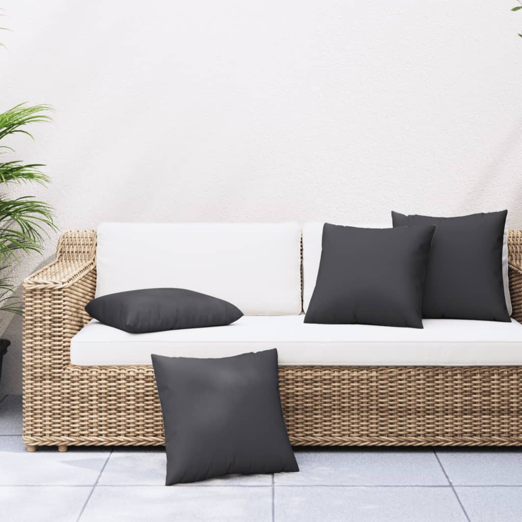Cuscini per Divano 4 pz Neri 40x40 cm in Tessuto | homemem39