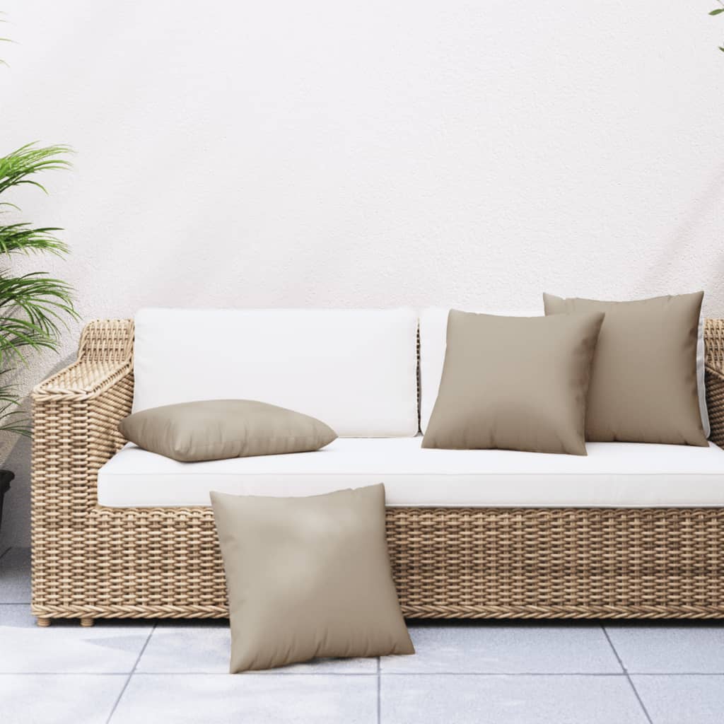 Cuscini per Divano 4 pz Tortora 40x40 cm in Tessuto | homemem39