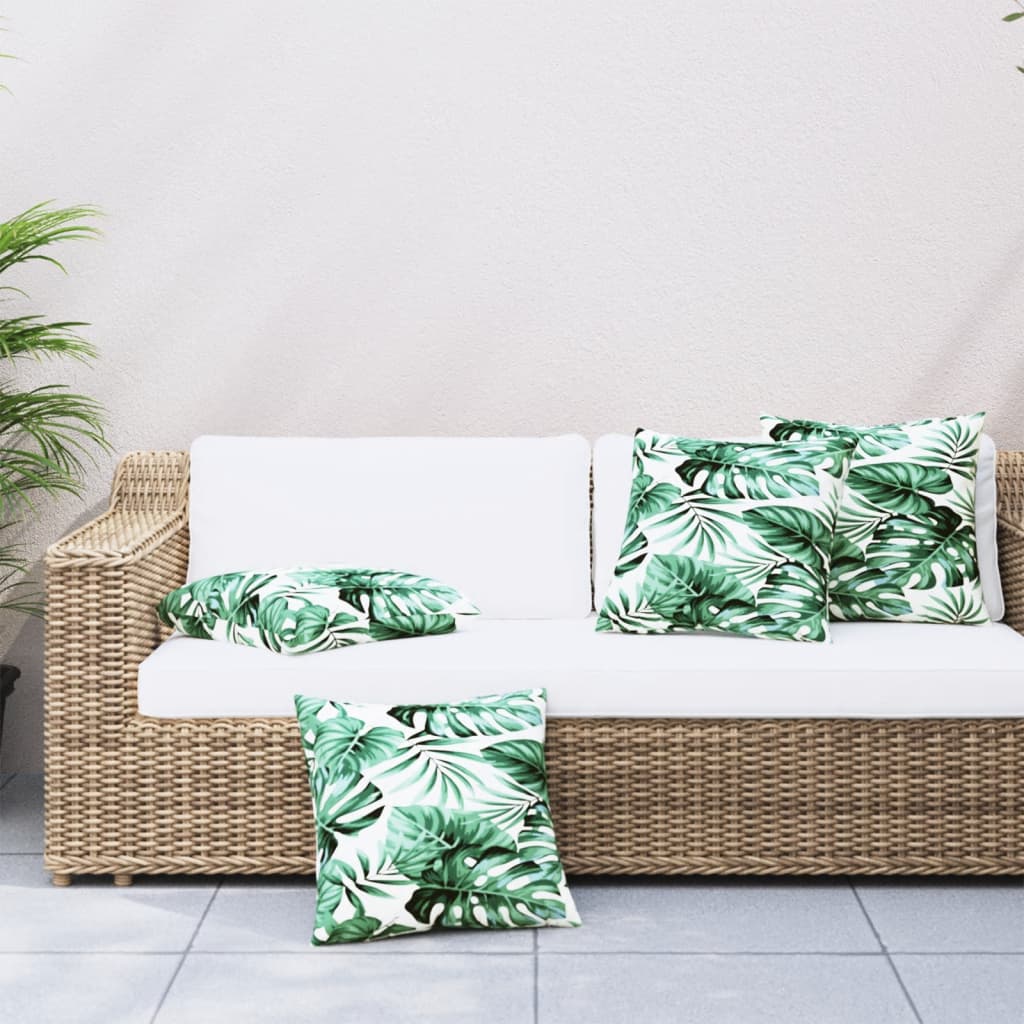Cuscini per Divano 4 pz Motivo a Foglie 40x40 cm in Tessuto | homemem39