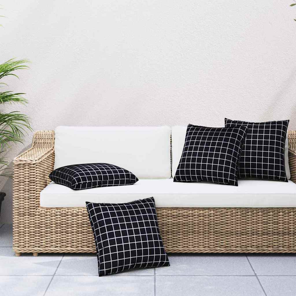 Cuscini Scatter a scacchi 4 pcs Quadro Nero 40 x 40 cm