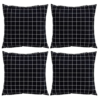 Cuscini Scatter a scacchi 4 pcs Quadro Nero 40 x 40 cm