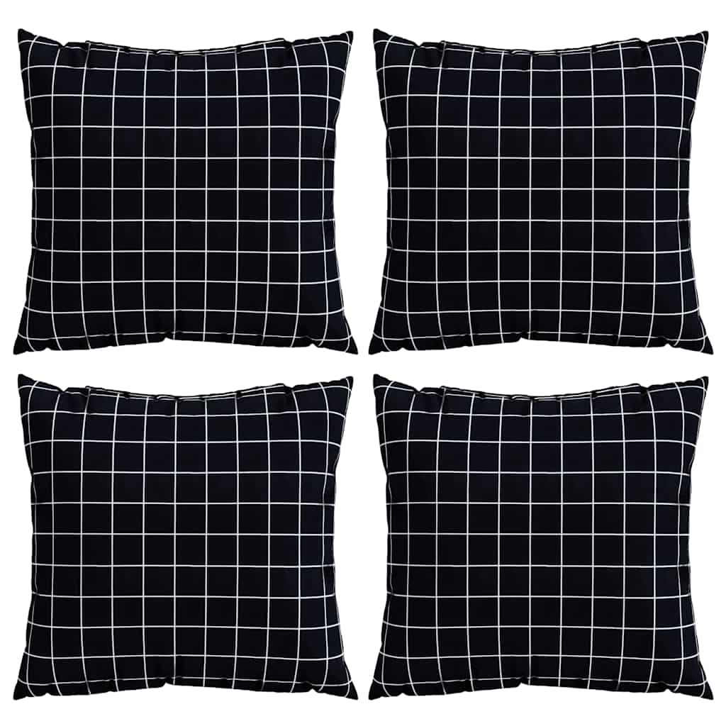 Cuscini Scatter a scacchi 4 pcs Quadro Nero 40 x 40 cm