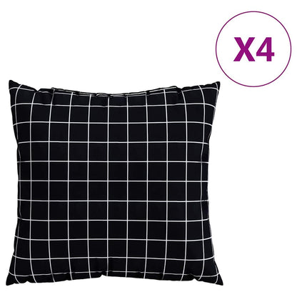 Cuscini Scatter a scacchi 4 pcs Quadro Nero 40 x 40 cm