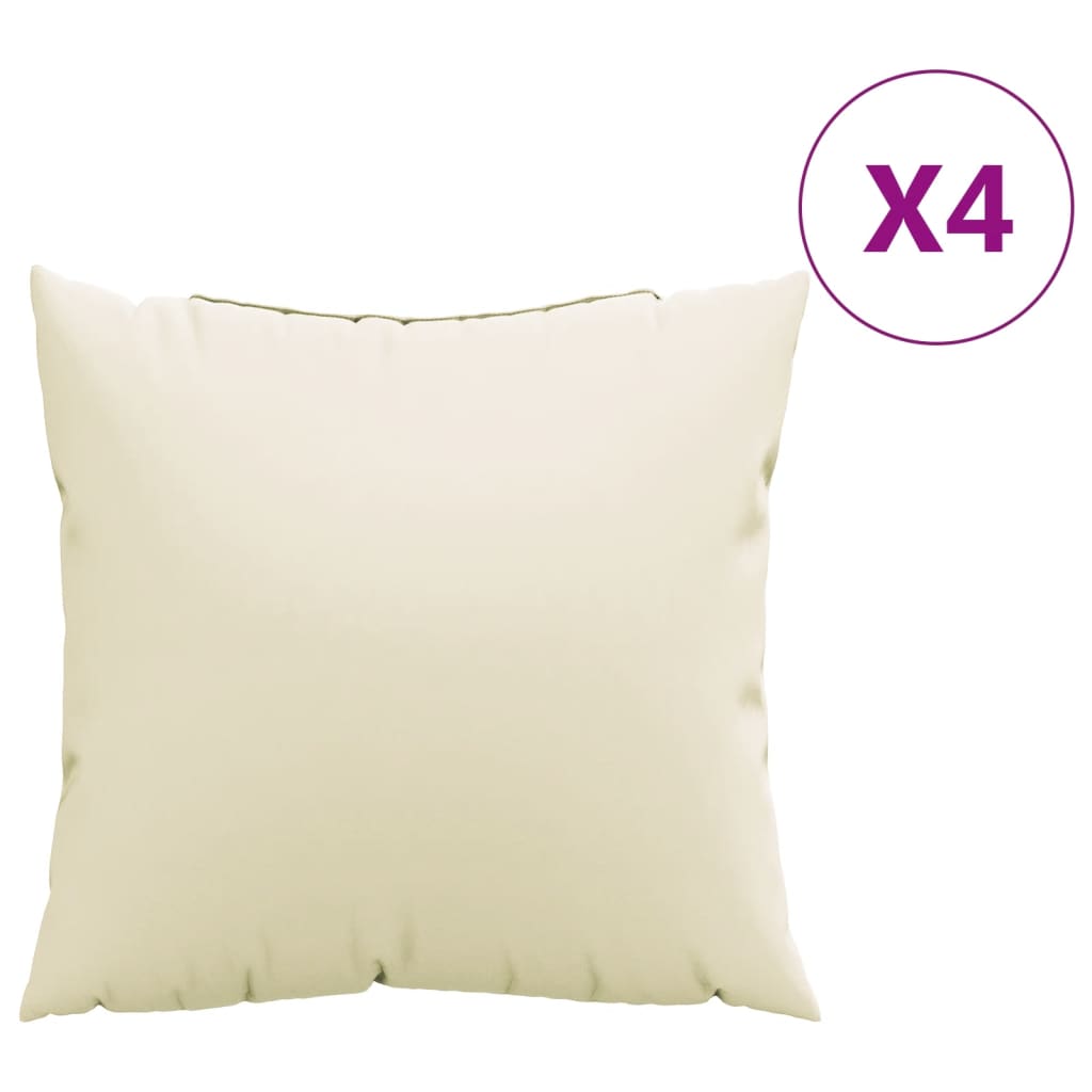 Cuscini per Divano 4 pz Crema 50x50 cm in Tessuto | homemem39