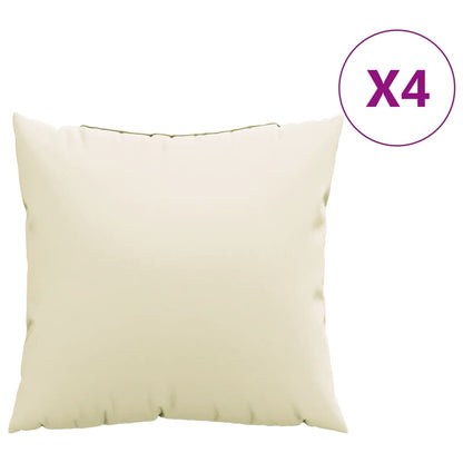 Cuscini per Divano 4 pz Crema 50x50 cm in Tessuto | homemem39