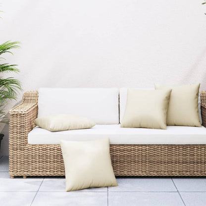 Cuscini per Divano 4 pz Crema 50x50 cm in Tessuto | homemem39