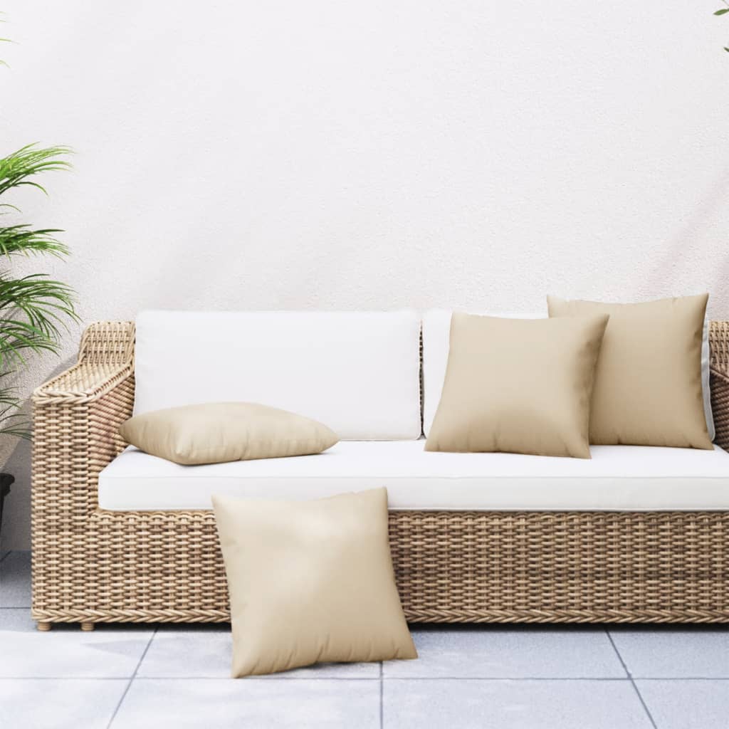 Cuscini per Divano 4 pz Beige 50x50 cm in Tessuto | homemem39