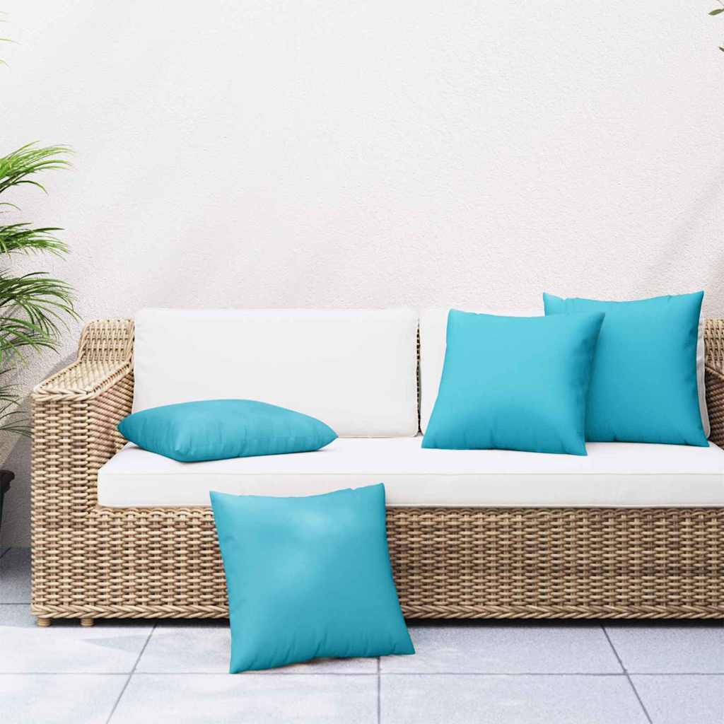Cuscini Scatter 4 pcs Turchese 50 x 50 cm Tessuto in Poliestere | homemem39