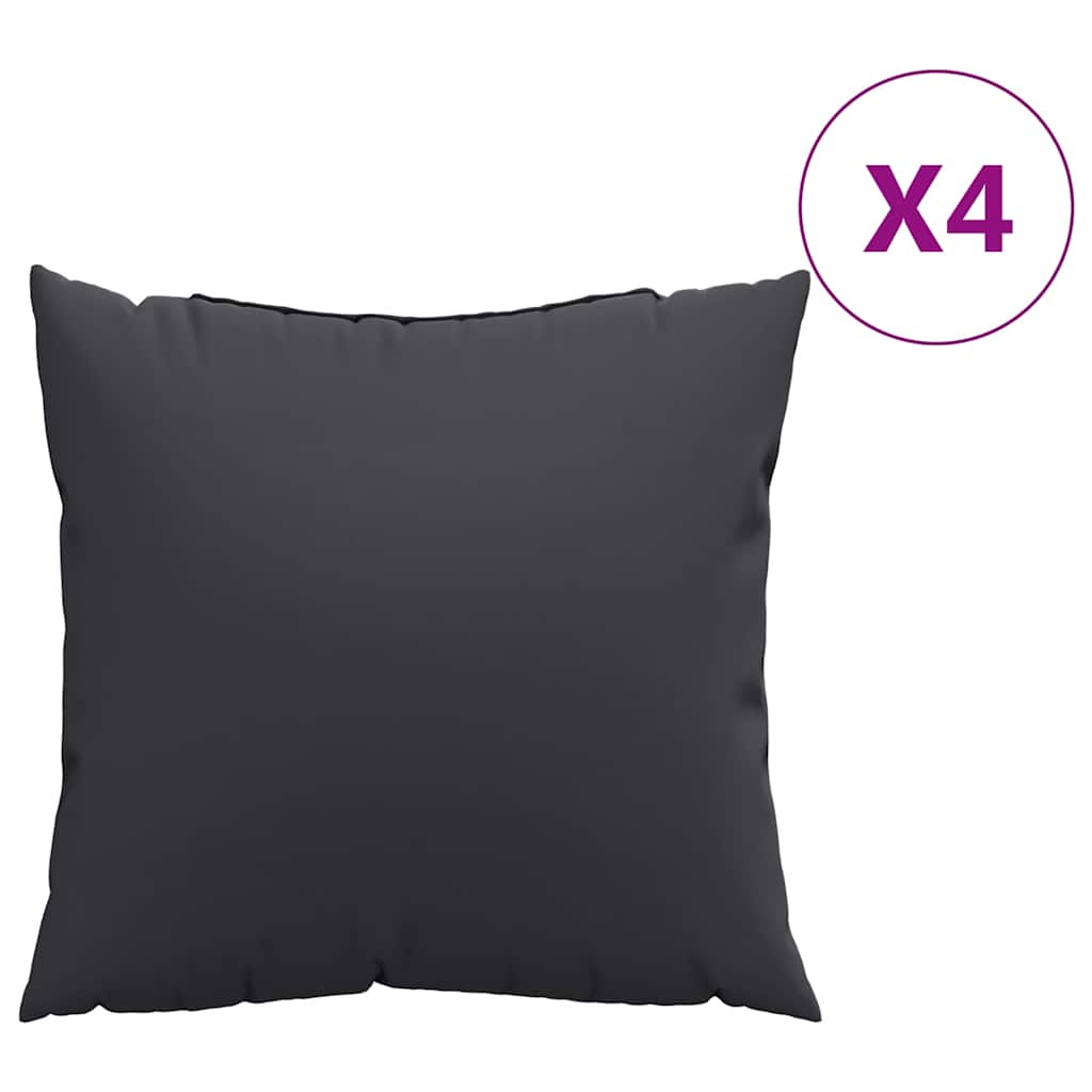 Cuscini per Divano 4 pz Neri 60x60 cm in Tessuto | homemem39