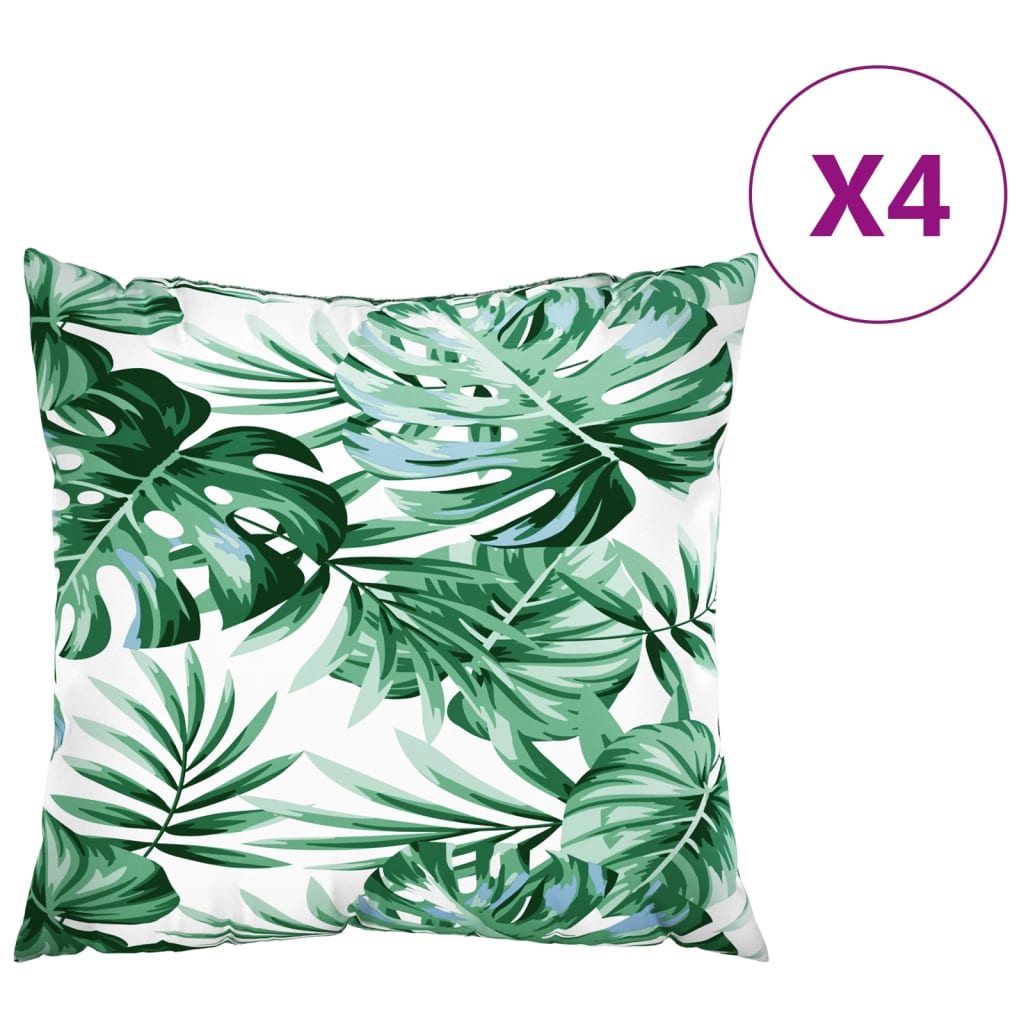 Cuscini per Divano 4 pz Motivo a Foglie 60x60 cm in Tessuto | homemem39