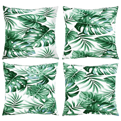 Cuscini per Divano 4 pz Motivo a Foglie 60x60 cm in Tessuto | homemem39