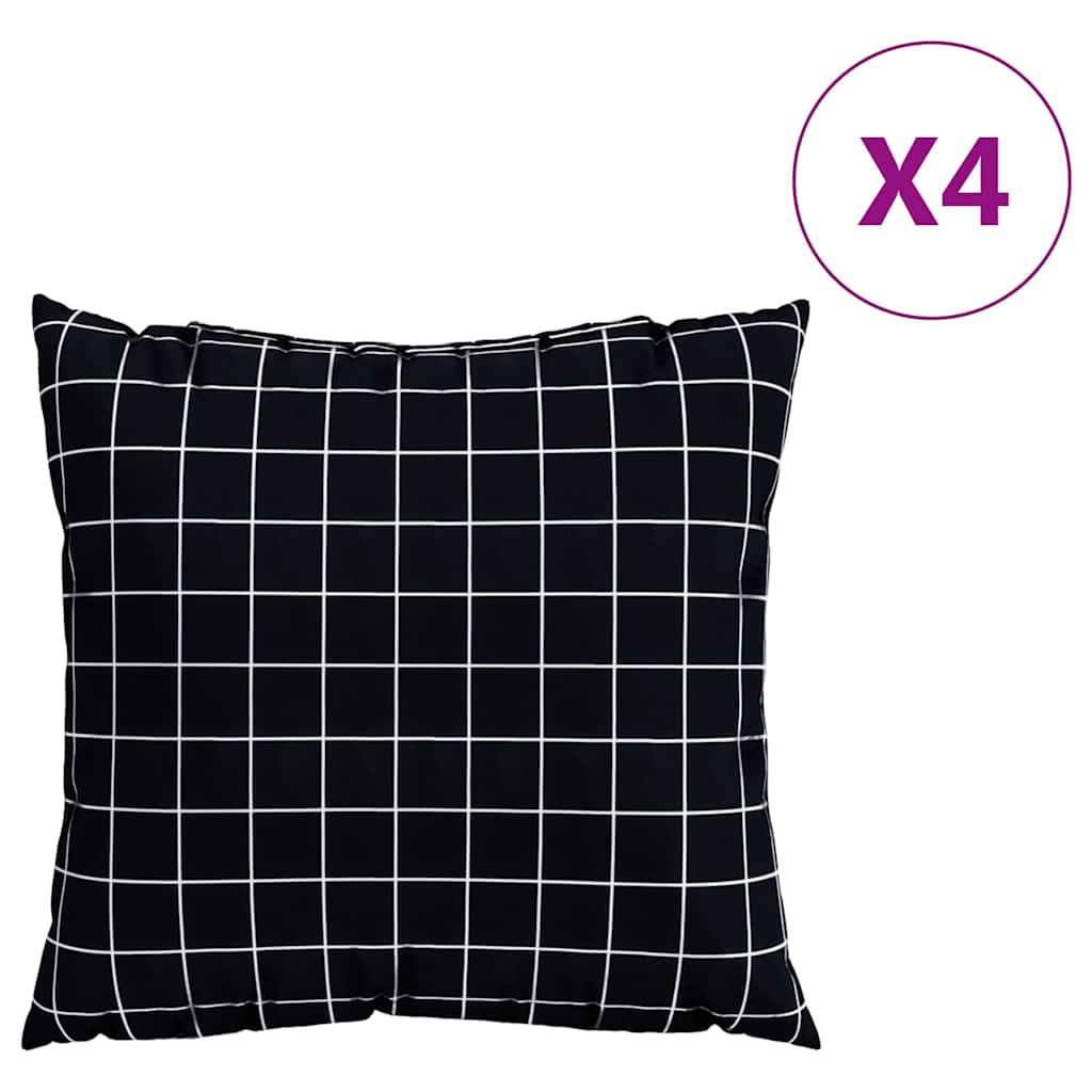 Cuscini Scatter a scacchi 4 pcs Quadro Nero 60 x 60 cm | homemem39